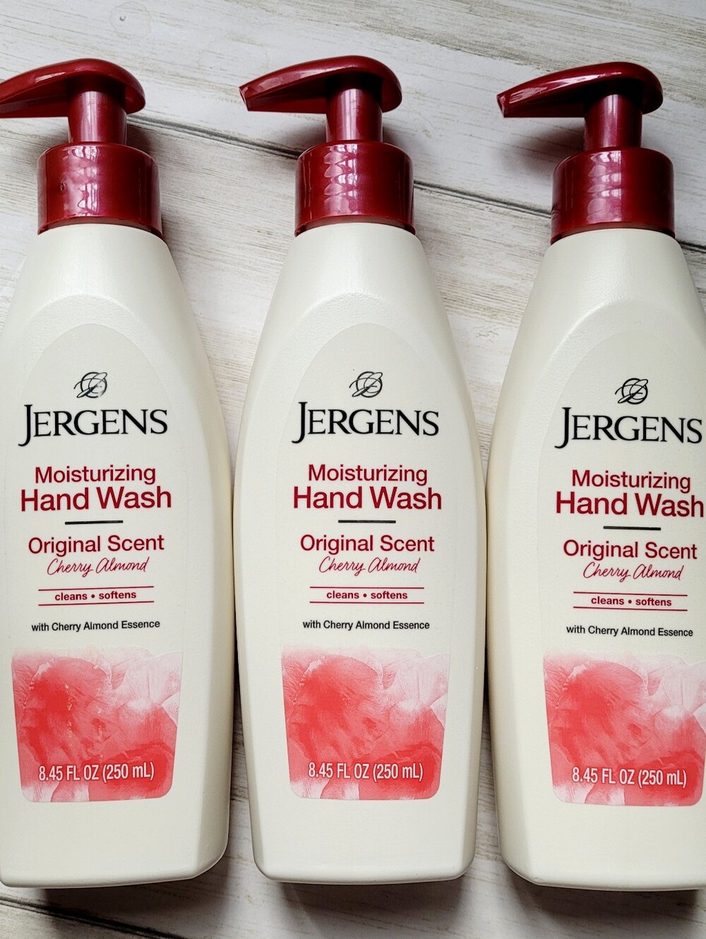 Jergens Hand Wash Cherry Almond Original Scent Liquid Soap 8.45 oz (3 Pack)
